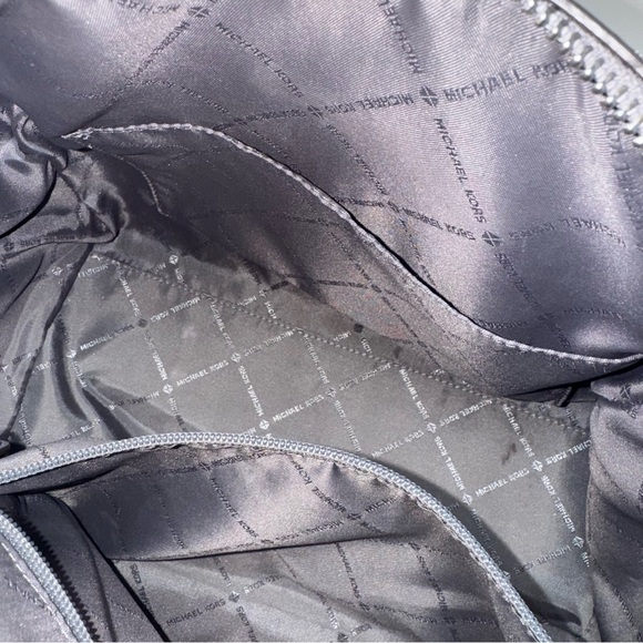 Rare Michael Kors Bedford Duffle Satchel Bag Grey and blue - Picture 7 of 16